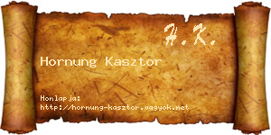Hornung Kasztor névjegykártya